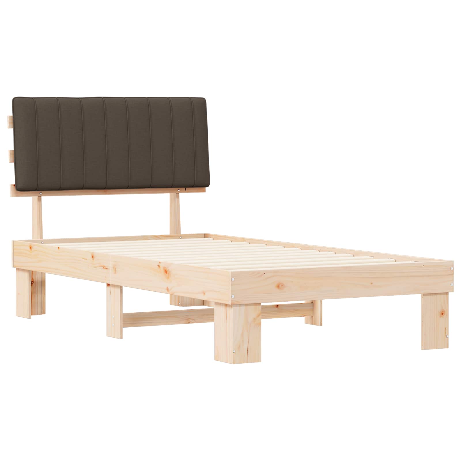 Bettgestell mit gepolstertem Kopfteil Hellgrau 200 x 200 cm