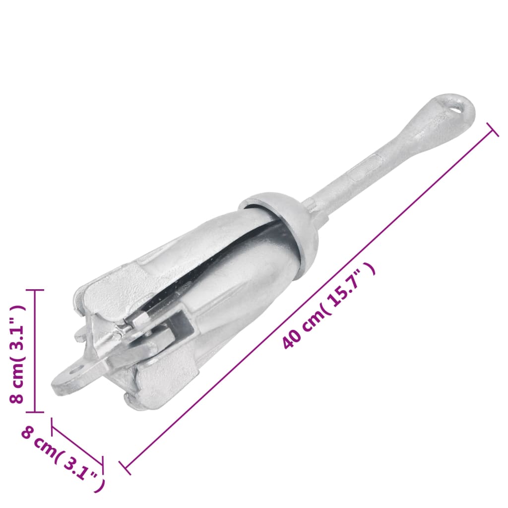 Klappanker Silber 0,7 kg Feuerverzinktes Gusseisen
