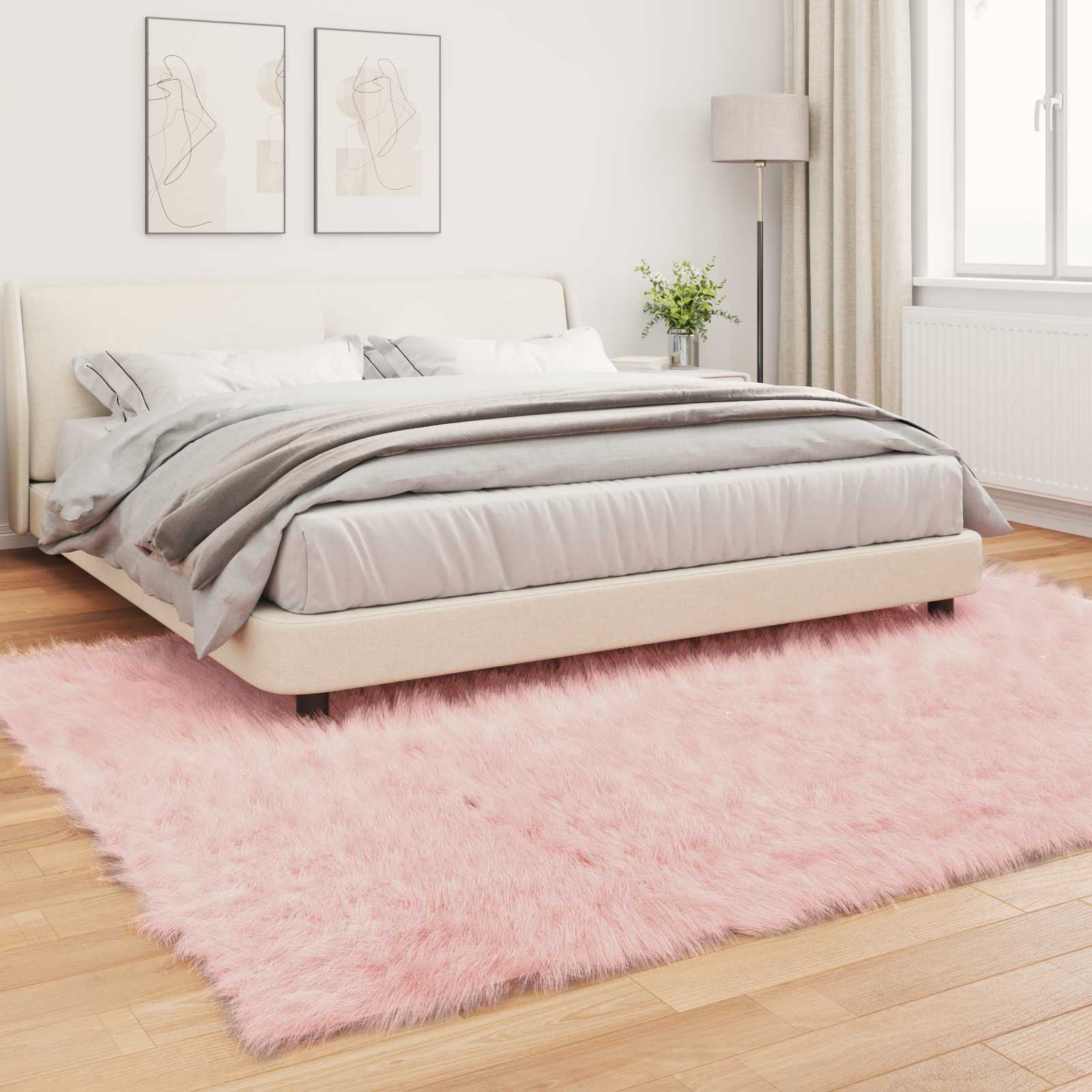 Teppich aus Kunstschaffell TAFALLA Weiß 60 x 110 cm Polyester