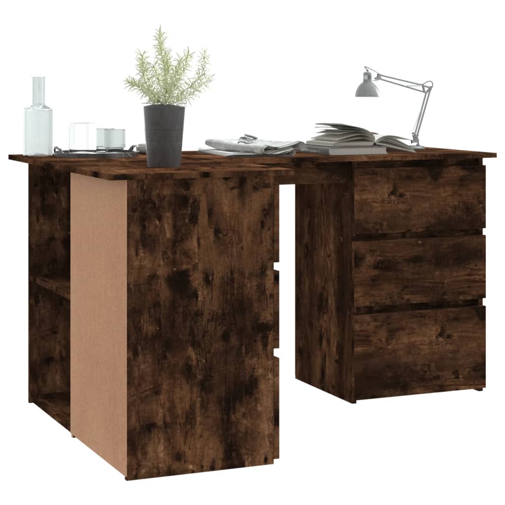 Eckschreibtisch Weiß 145x100x76 cm Holzwerkstoff