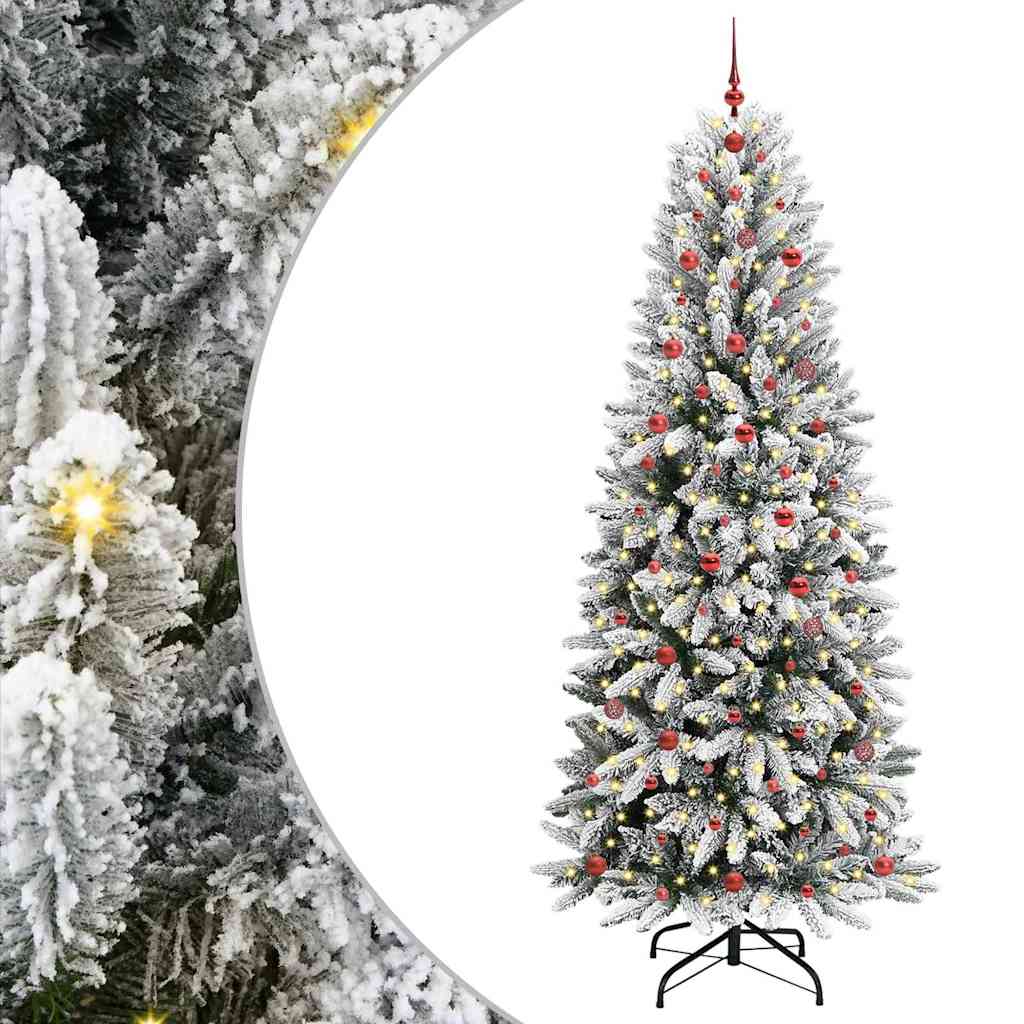 Künstlicher Weihnachtsbaum mit 150 LEDs mit Ständer Weiß 120 cm