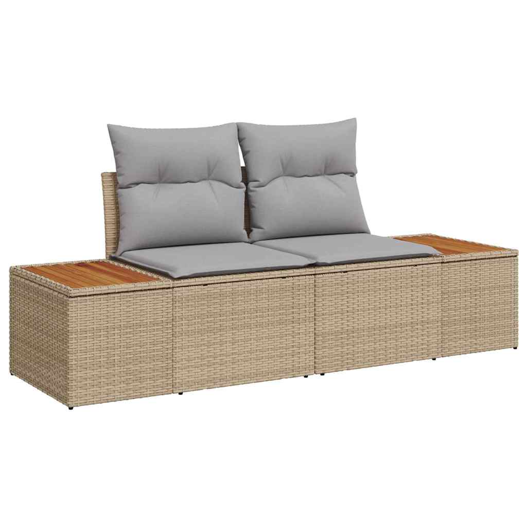 Garten Essgruppe mit Kissen 6 pcs Schwarz und Creme