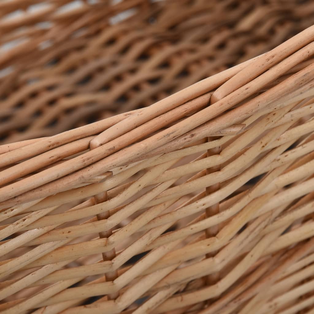 Holzkorb mit Tragegriffen 56x40x28 cm Natur Weide