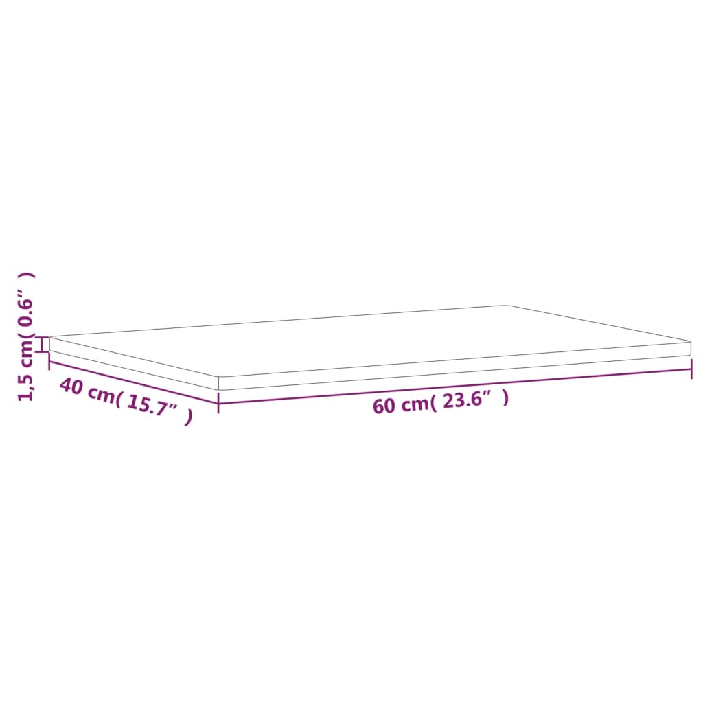 Tischplatte 80x40x1,5 cm Rechteckig Massivholz Buche
