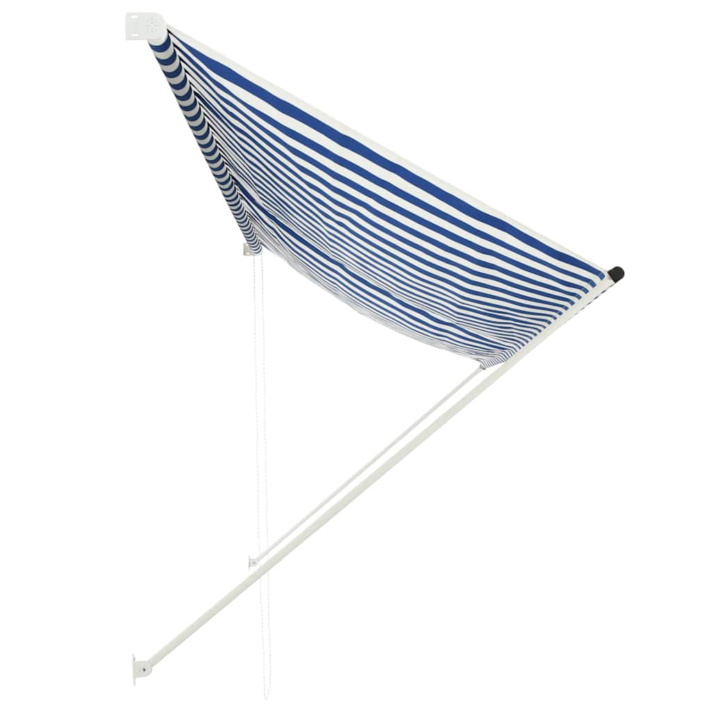 Einziehbare Markise 150×150 cm Blau und Weiß