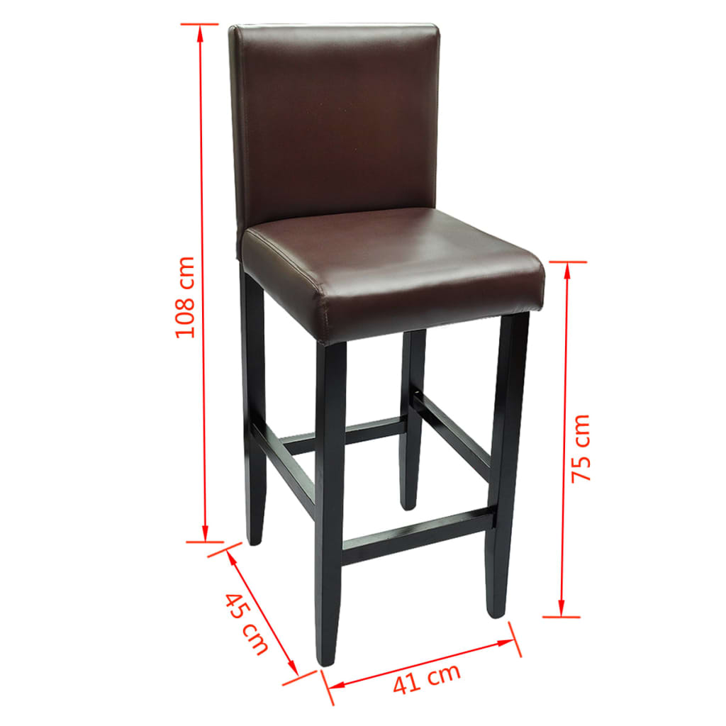 Barhocker 2 Stk. Weiß Kunstleder