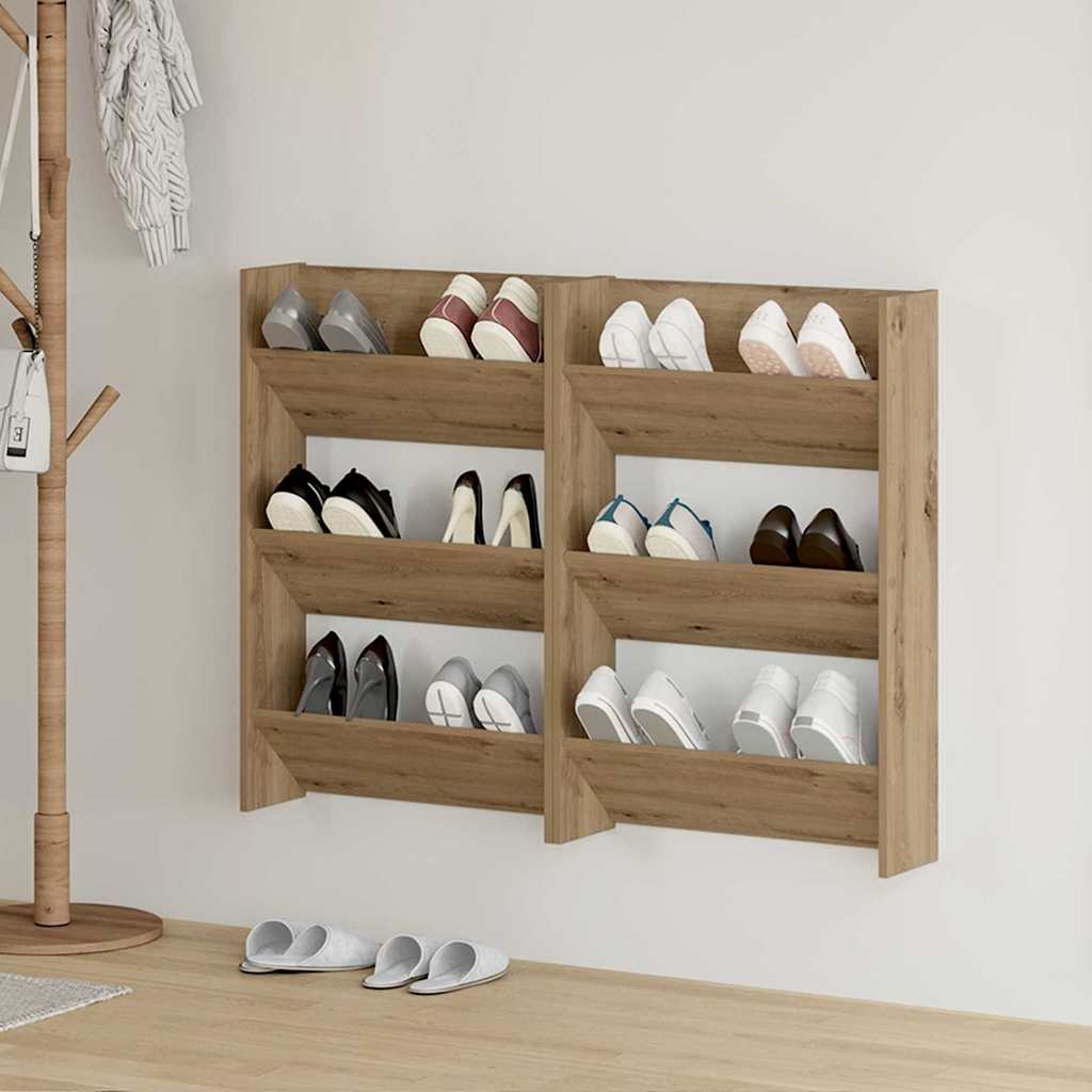 Wand-Schuhschränke 4 Stk. Weiß 60x18x60 cm Holzwerkstoff