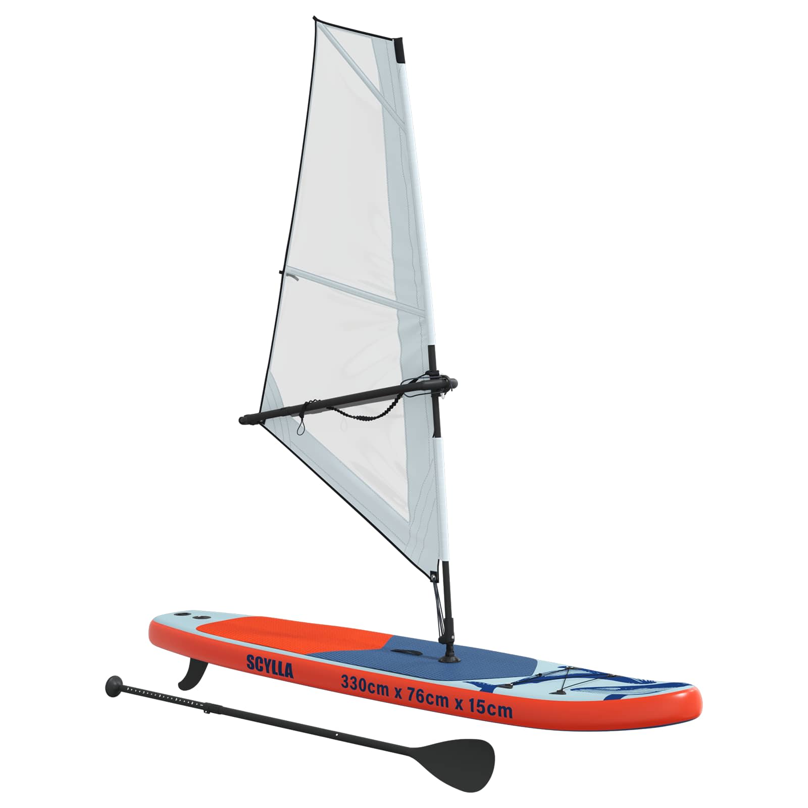Aufblasbares SUP-Board mit Segel HYDROS 330 x 76 x 15 cm Türkis