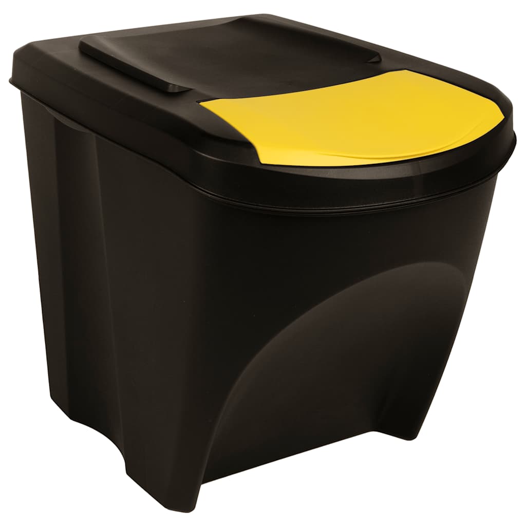 Stapelbare Mülleimer 3 Stk. Grau 75 L Polypropylen