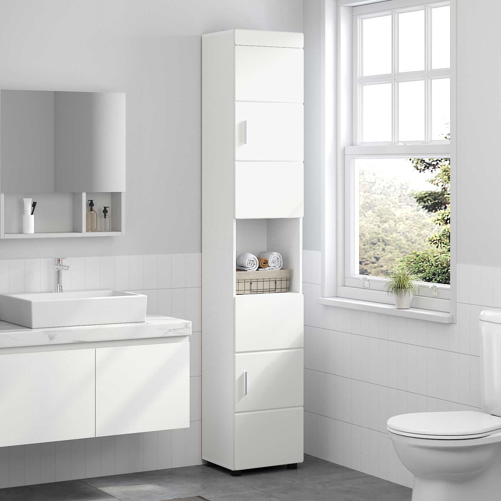 Badezimmermöbel-Set TULUM 2 pcs Weiß 60 x 34 x 63 cm