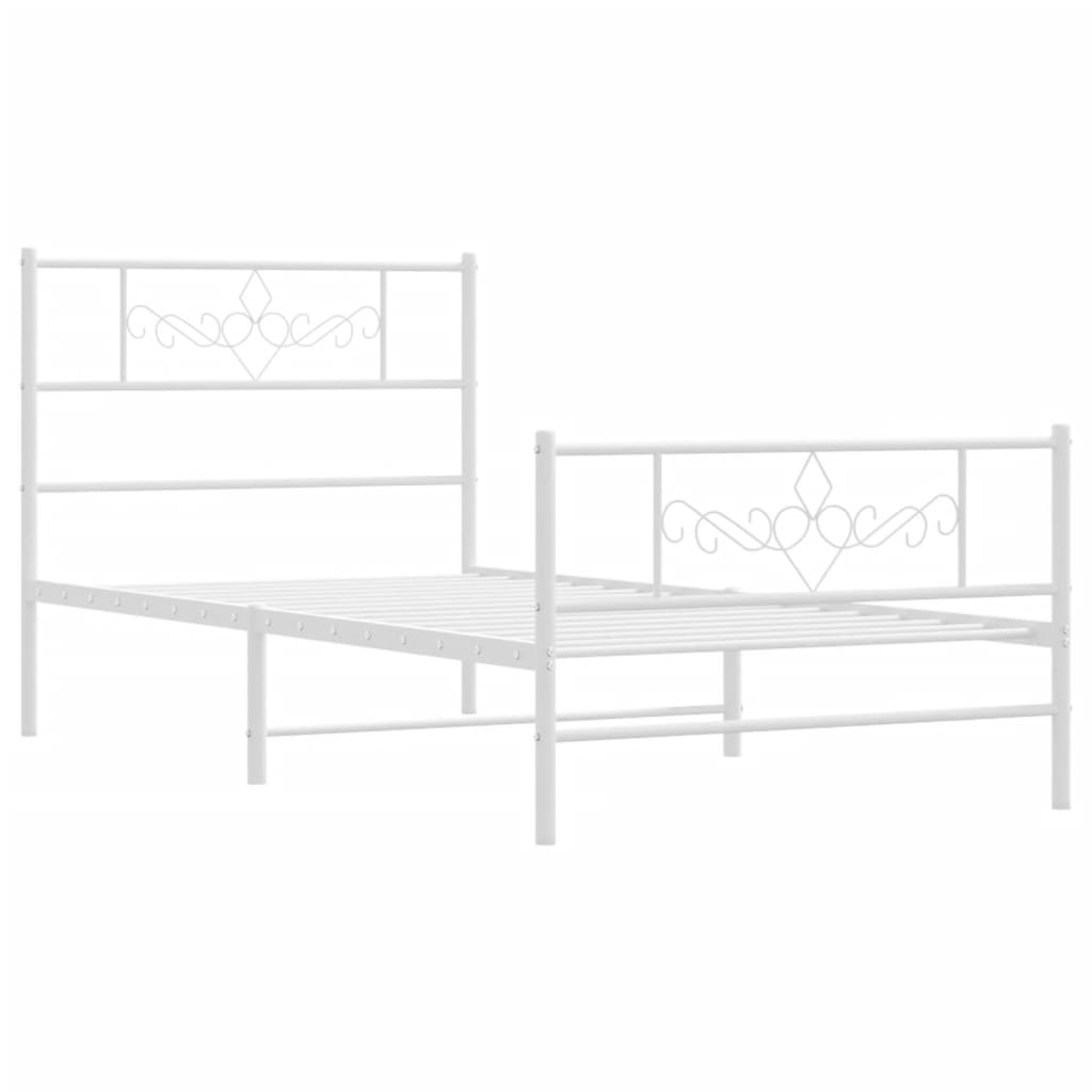 Bettgestell mit Kopfteil Metall Schwarz 100x190 cm
