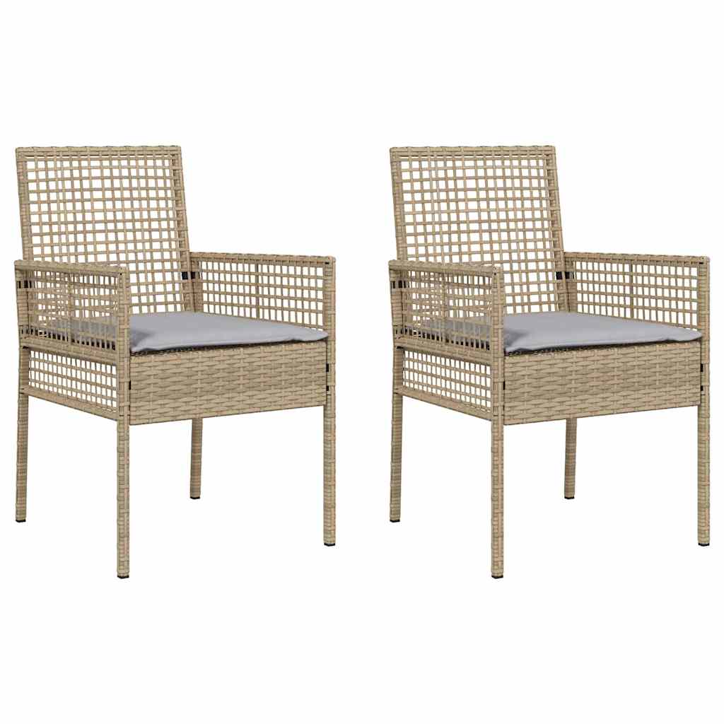 Gartenstuhl 2 pcs Schwarz 55 x 53 x 85 cm Poly-Rattan