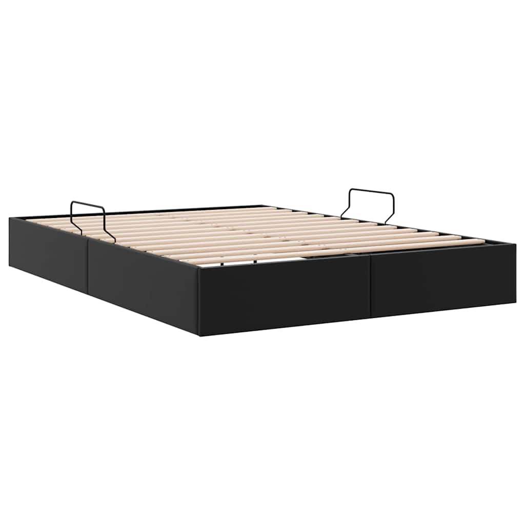Aufbewahrungsbett mit Matratze Reinweiß 183 x 213 cm Kunstleder