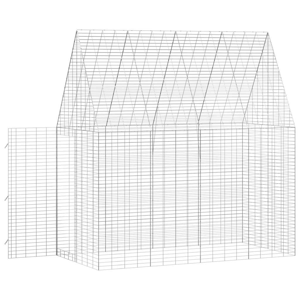 Hühnerkäfig 2 pcs Silber 600 x 100 x 210 cm Verzinkter Stahl
