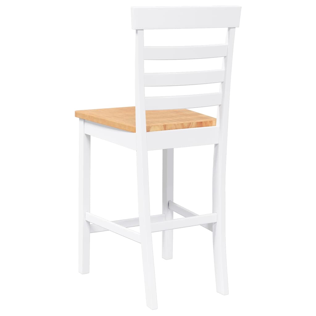 Barhocker 2 Stk. Weiß Stoff