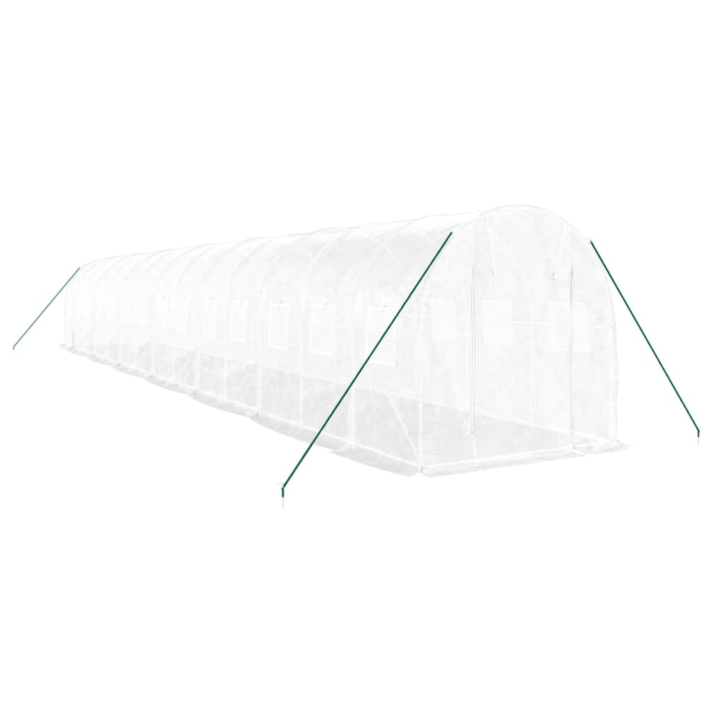 Gewächshaus mit Stahlrahmen Weiß 8 m² 4x2x2 m