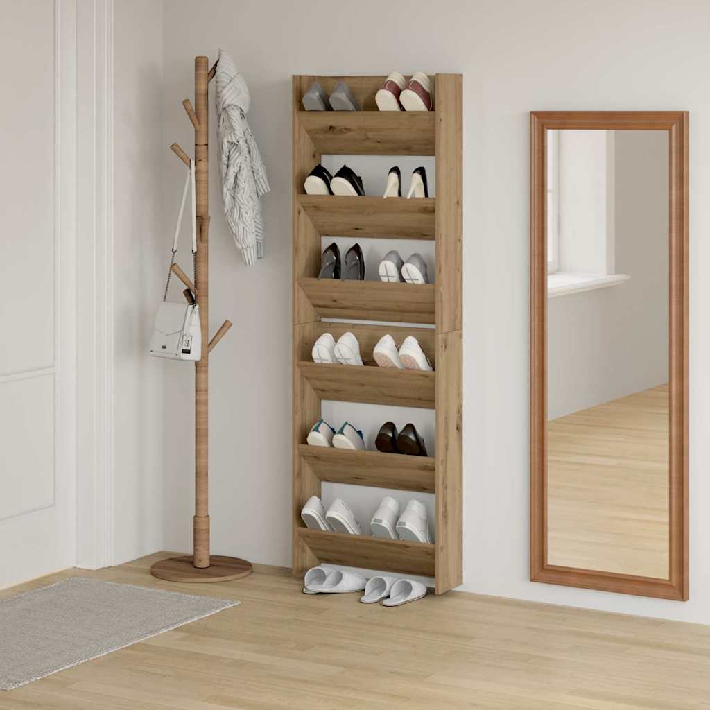 Wand-Schuhschränke 4 Stk. Weiß 60x18x60 cm Holzwerkstoff