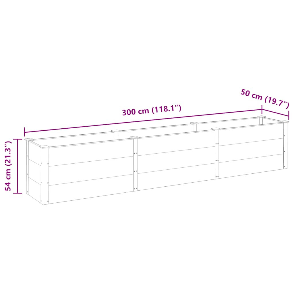 Garten-Hochbeet 200x50x54 cm WPC Grau