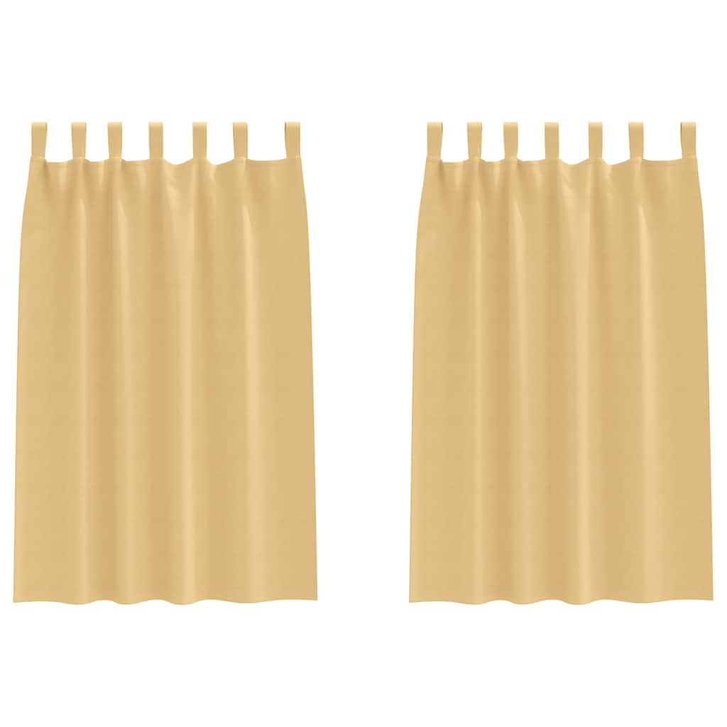 Verdunkelungs-Vorhänge mit Ringen 2 pcs Beige 140 x 140 cm