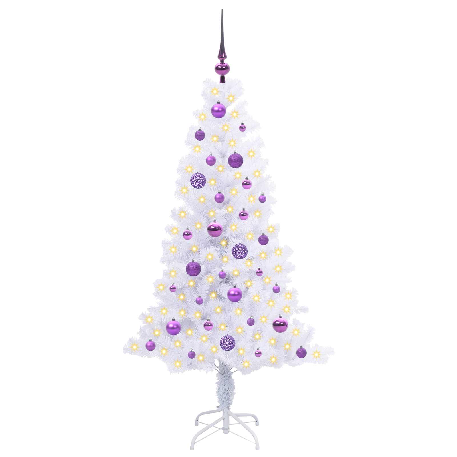 Künstlicher Weihnachtsbaum Weiß 120 cm PVC und Stahl