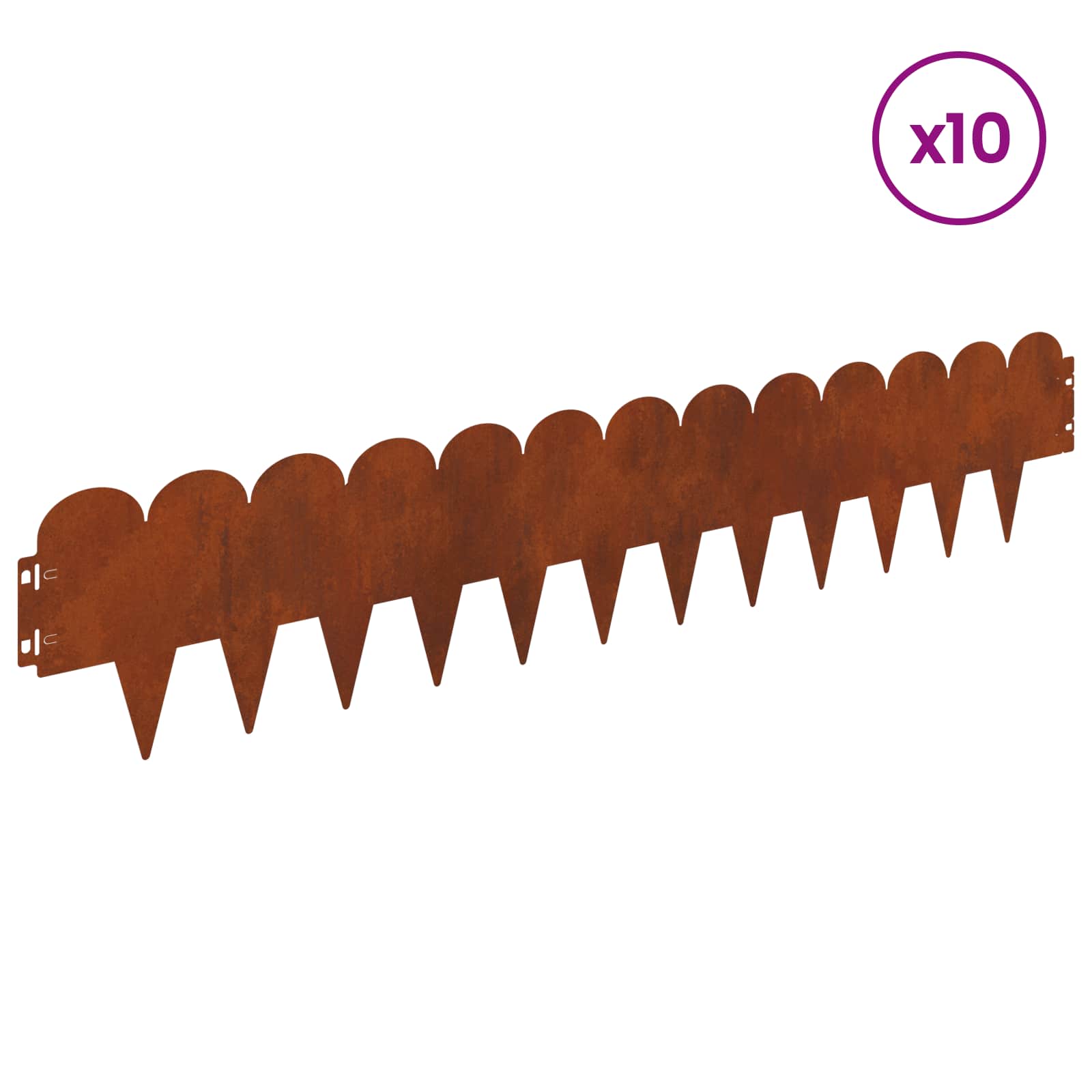 Raseneinfassung 10 pcs 103 x 15 cm Stahl Schwarz