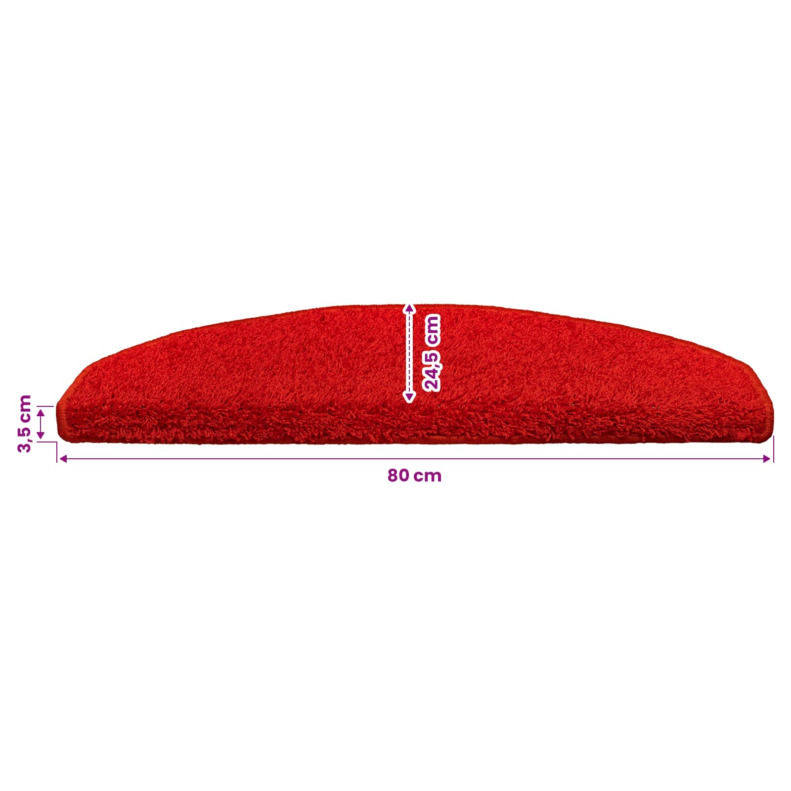Stufenmatten 15 Stk. 56x17x3 cm Grau Halbrund