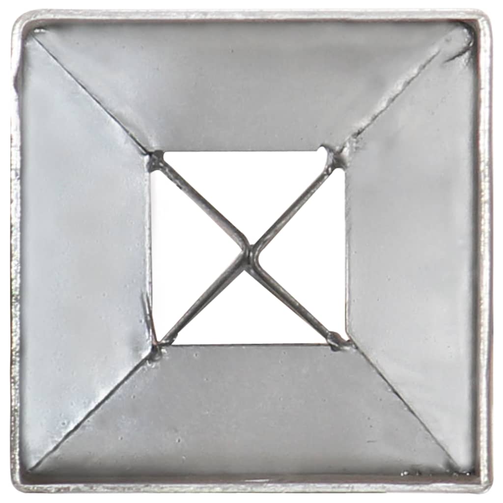 Erdspieße 2 Stk. Silbern 7×7×75 cm Verzinkter Stahl