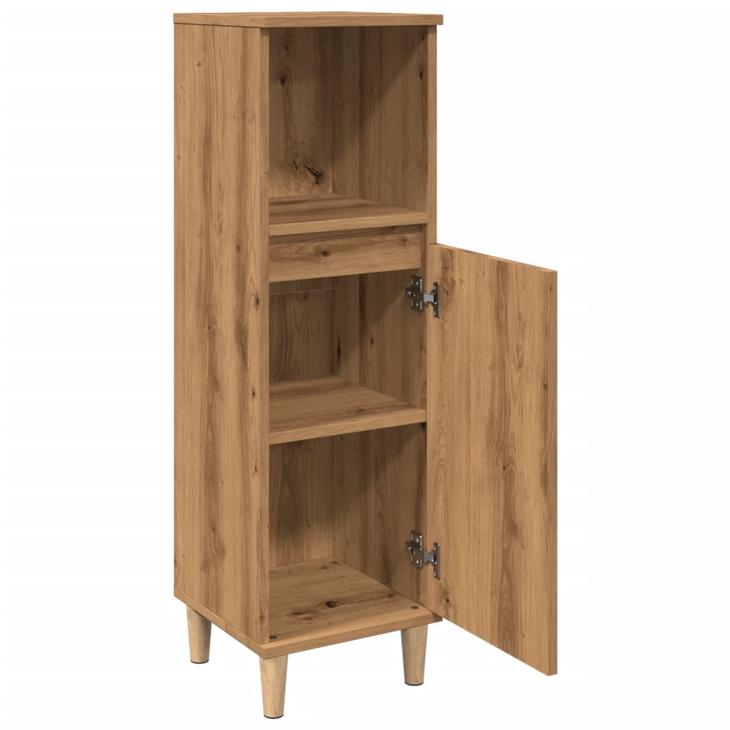 Badschrank Weiß 30x30x100 cm Holzwerkstoff