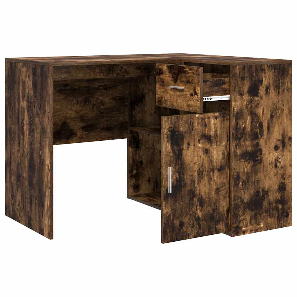 Eck-Schreibtisch Schwarz Eichen-Optik 102 x 88 x 75 cm