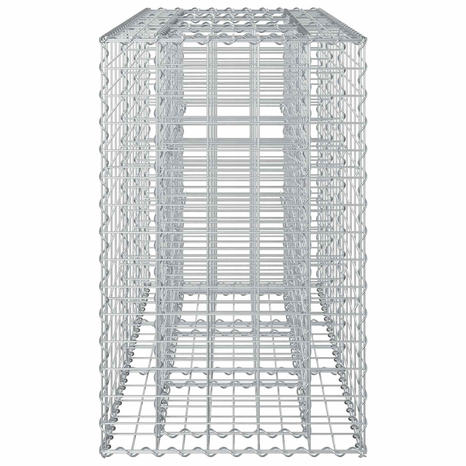 Gabionen Hochbeet 2 pcs Silber 260 x 60 x 55 cm