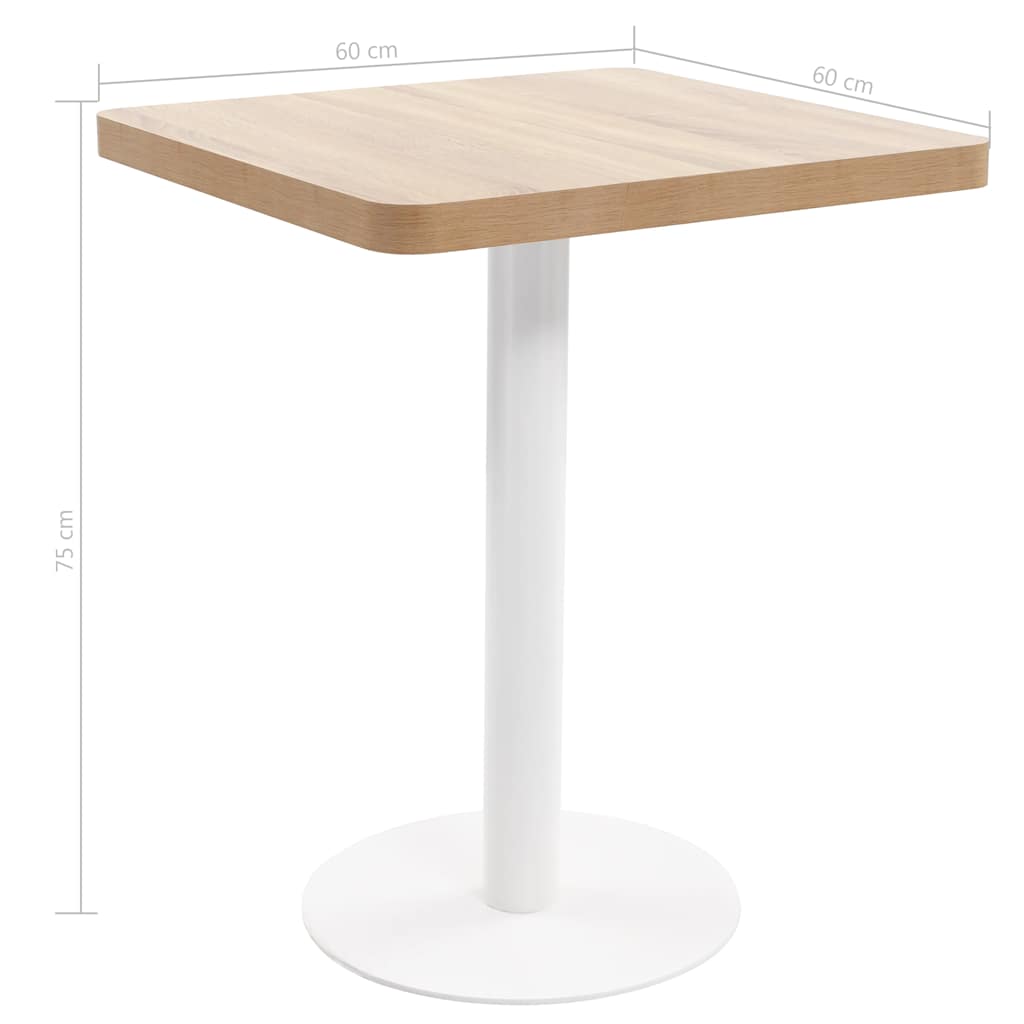 Bistrotisch Hellbraun 50x50 cm MDF