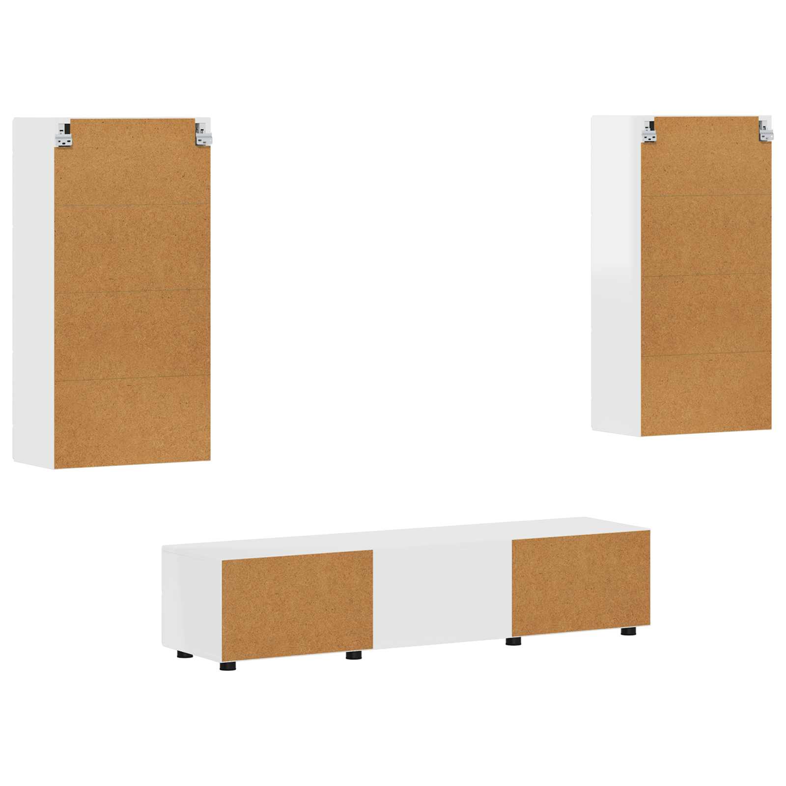 Highboard mit Regal FLORIN Weiß 60 x 35 x 182 cm Holzwerkstoff