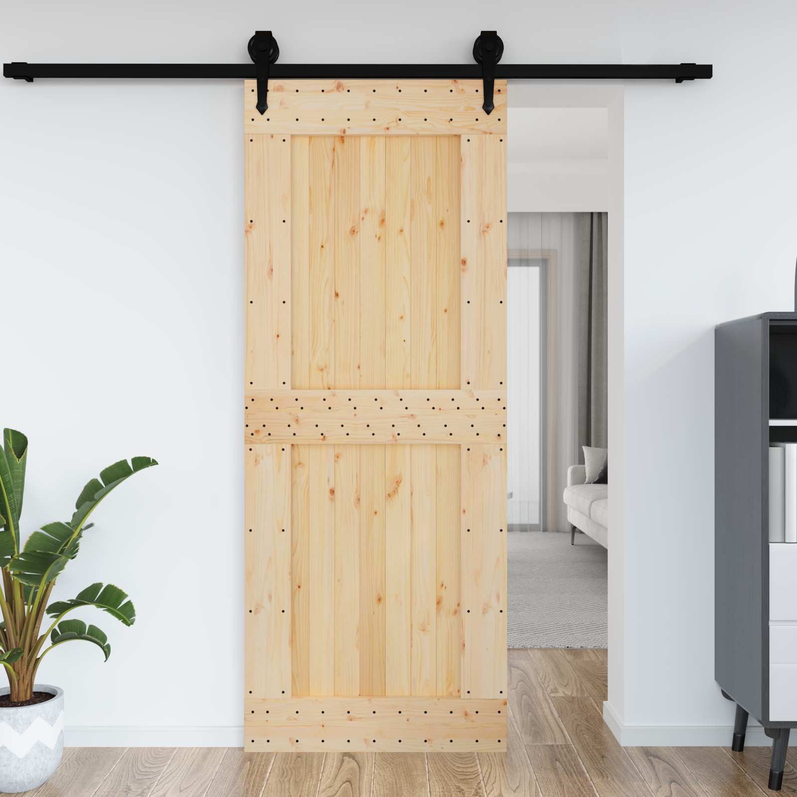 Tür NARVIK Natur 80 x 210 cm Massivkiefer