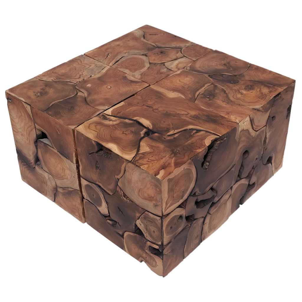 Hocker Braun 40x40x45 cm Massivholz Teak