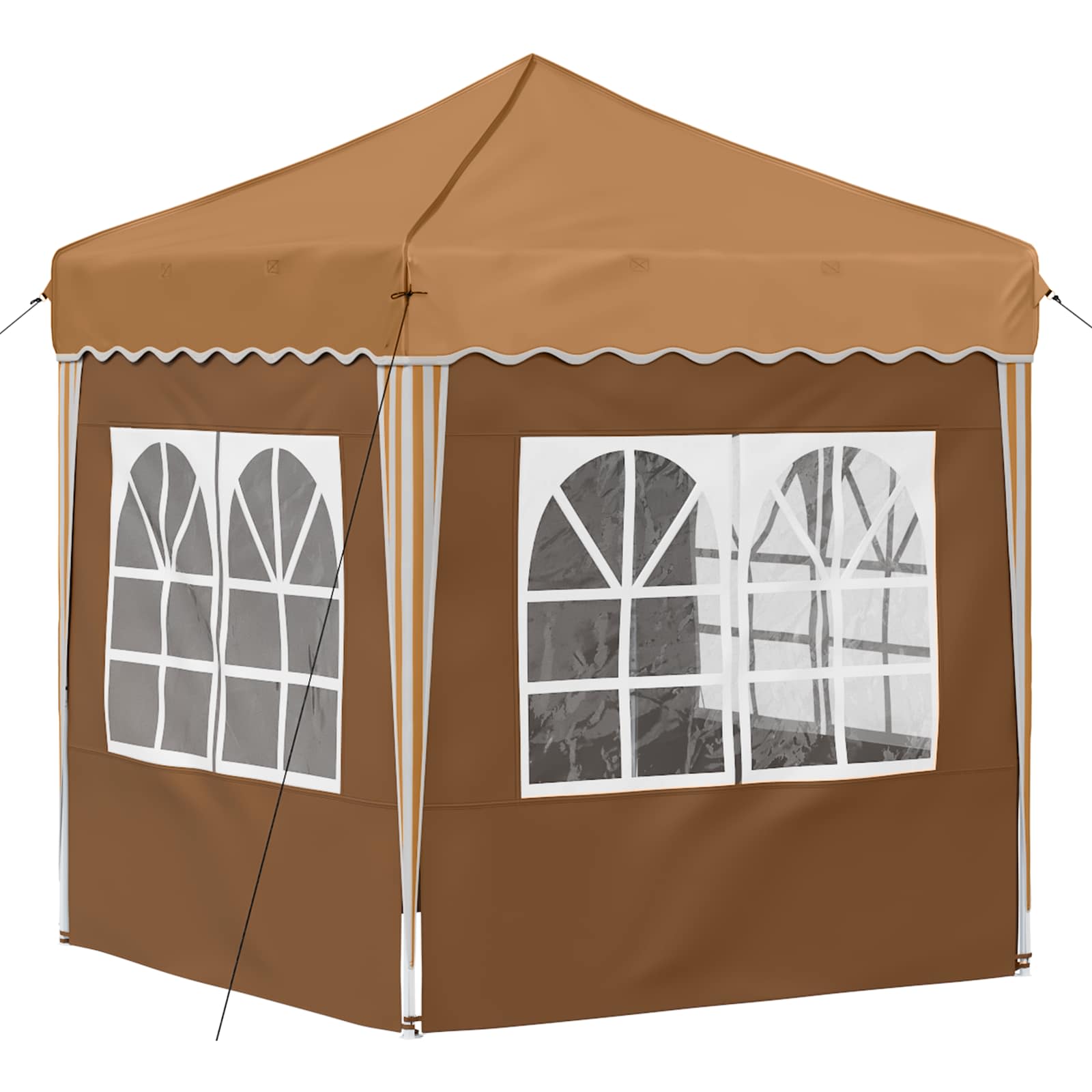 Pop-up Partyzelt 195 x 195 x 245 cm Creme Oxford-Stoff