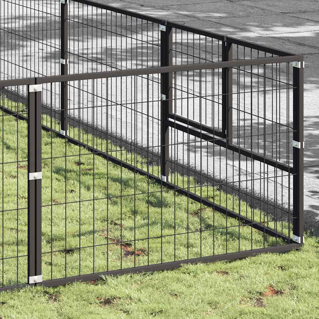 Hundezwinger Schwarz 4 m² Stahl