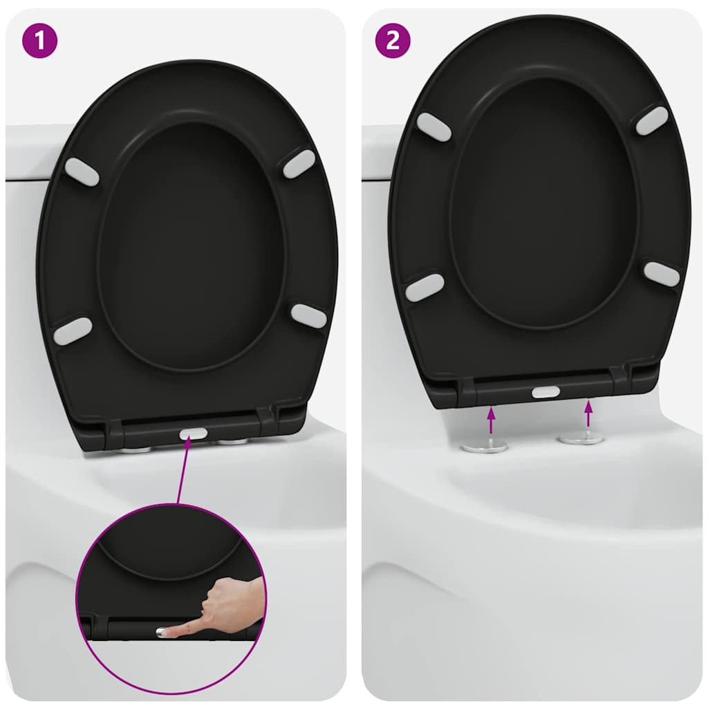 Toilettensitz Anthrazit 47 x 37 x 4 cm Duroplast