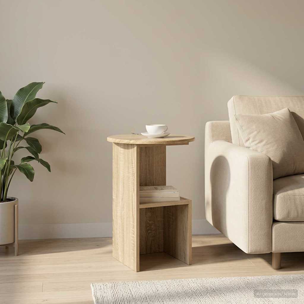 Beistelltisch Weiß Ø 39,5 x 55 cm Holzwerkstoff