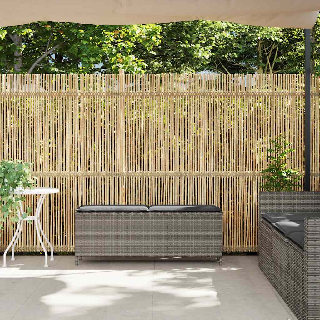 Gartenbank mit Kissen Schwarz 110x30x40,5 cm Poly Rattan