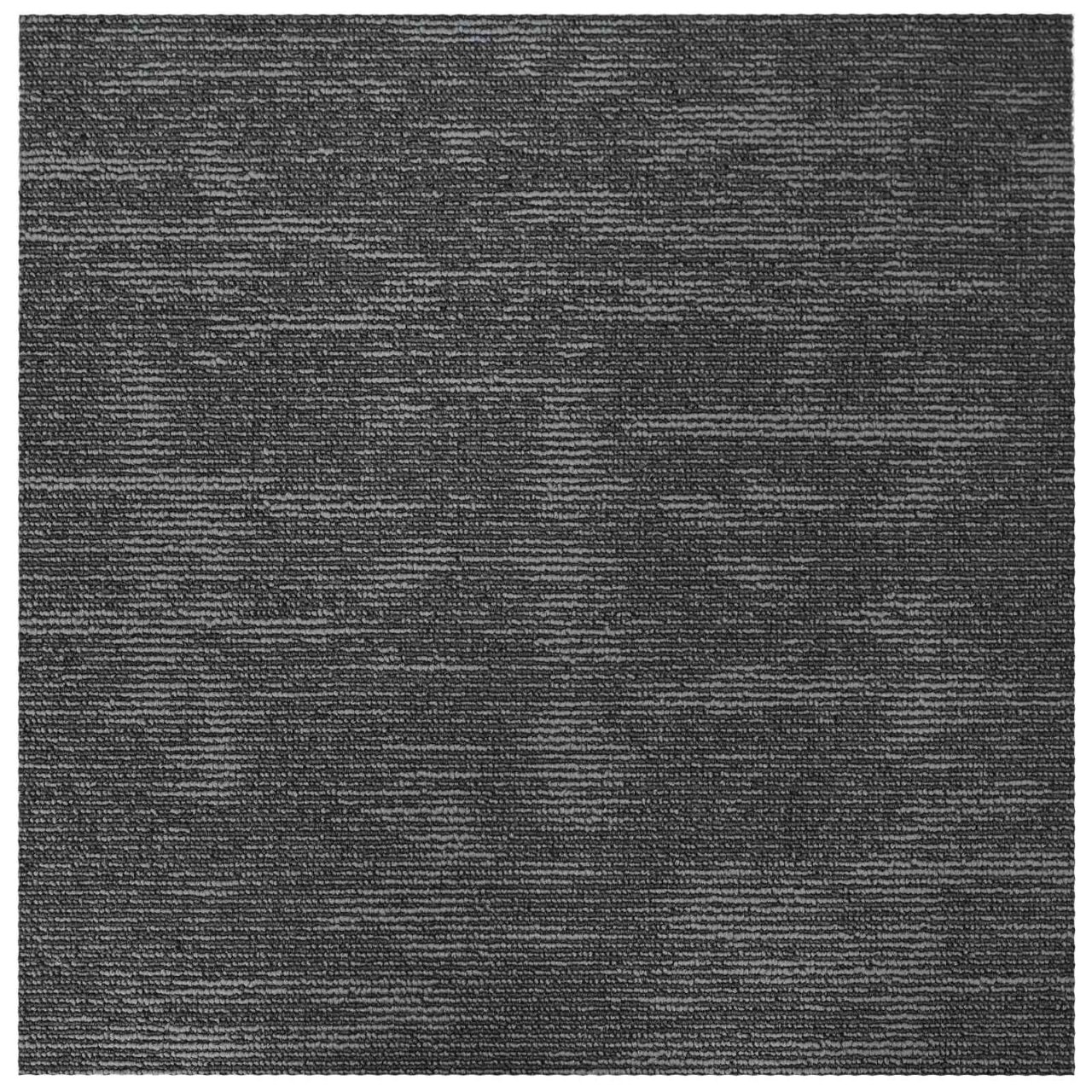 Teppichfliese Hellgrau mit Streifen 50 x 50 cm 4 pcs