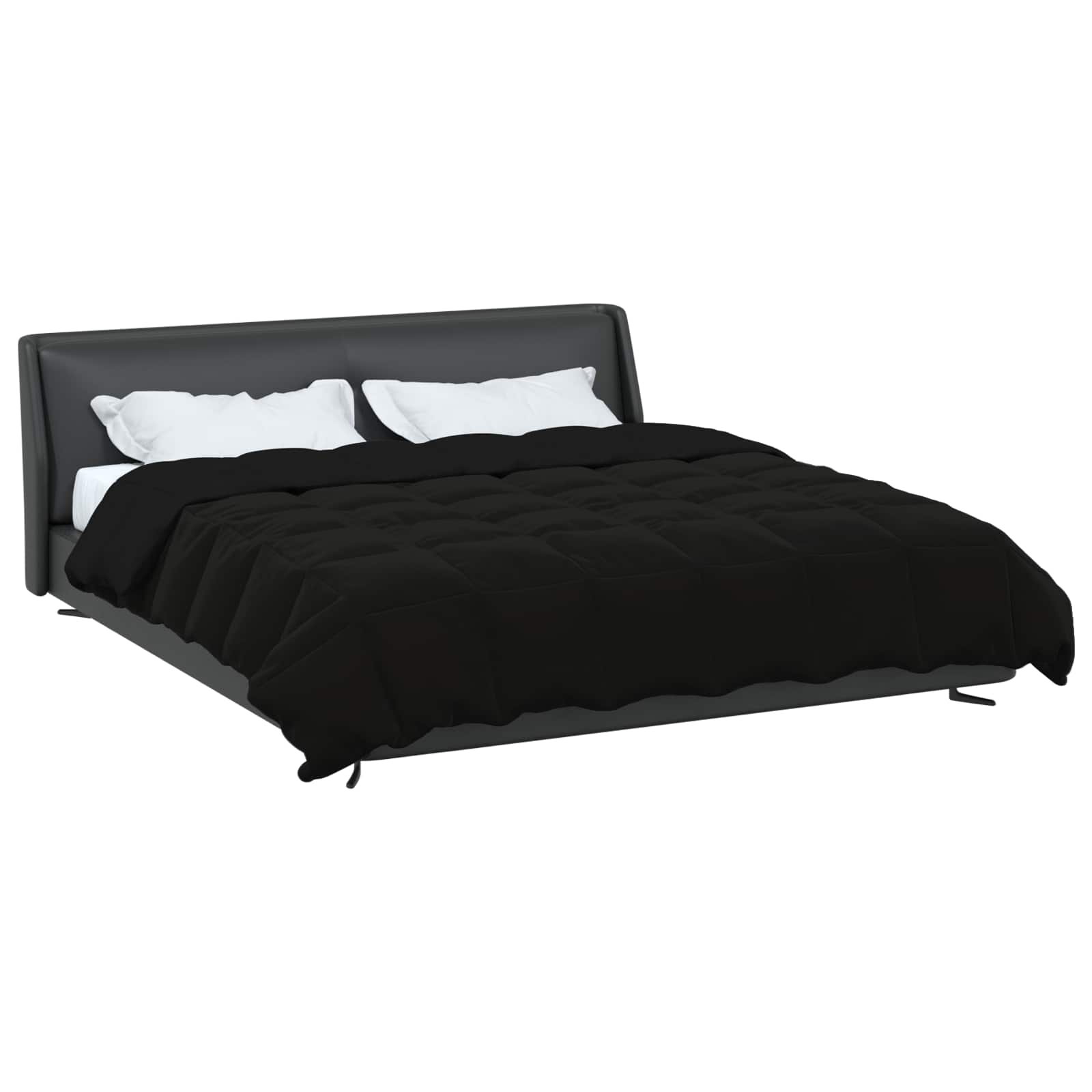 Winterbettdecke Gepolstert Anthrazit 240 x 260 cm Mikrofaser
