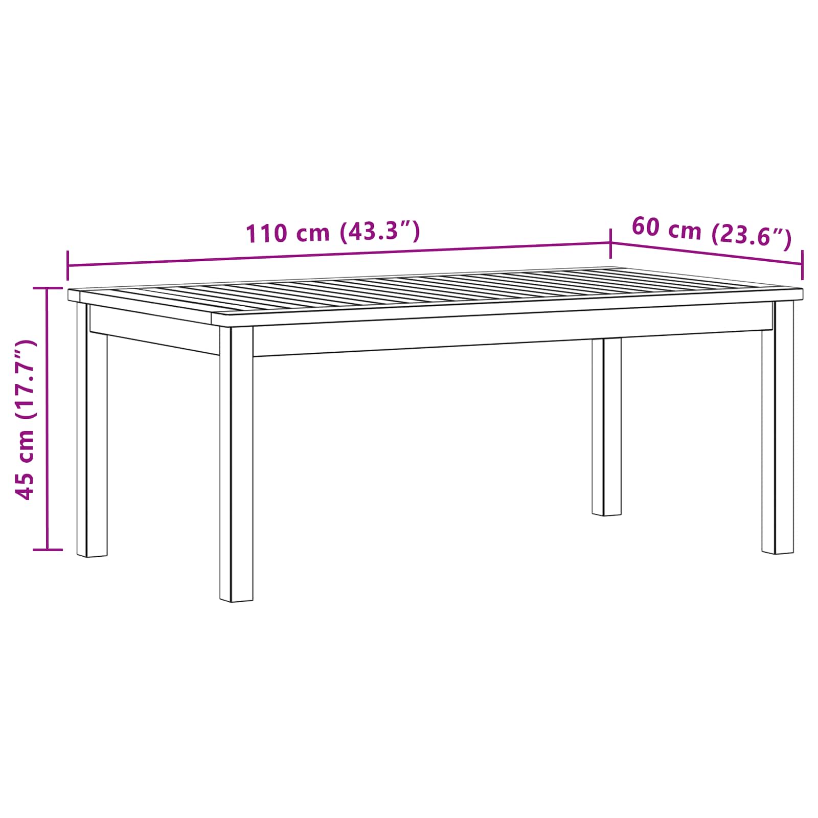 Couchtisch Helles Akazienholz 45 x 45 x 36 cm Massivholz Akazie