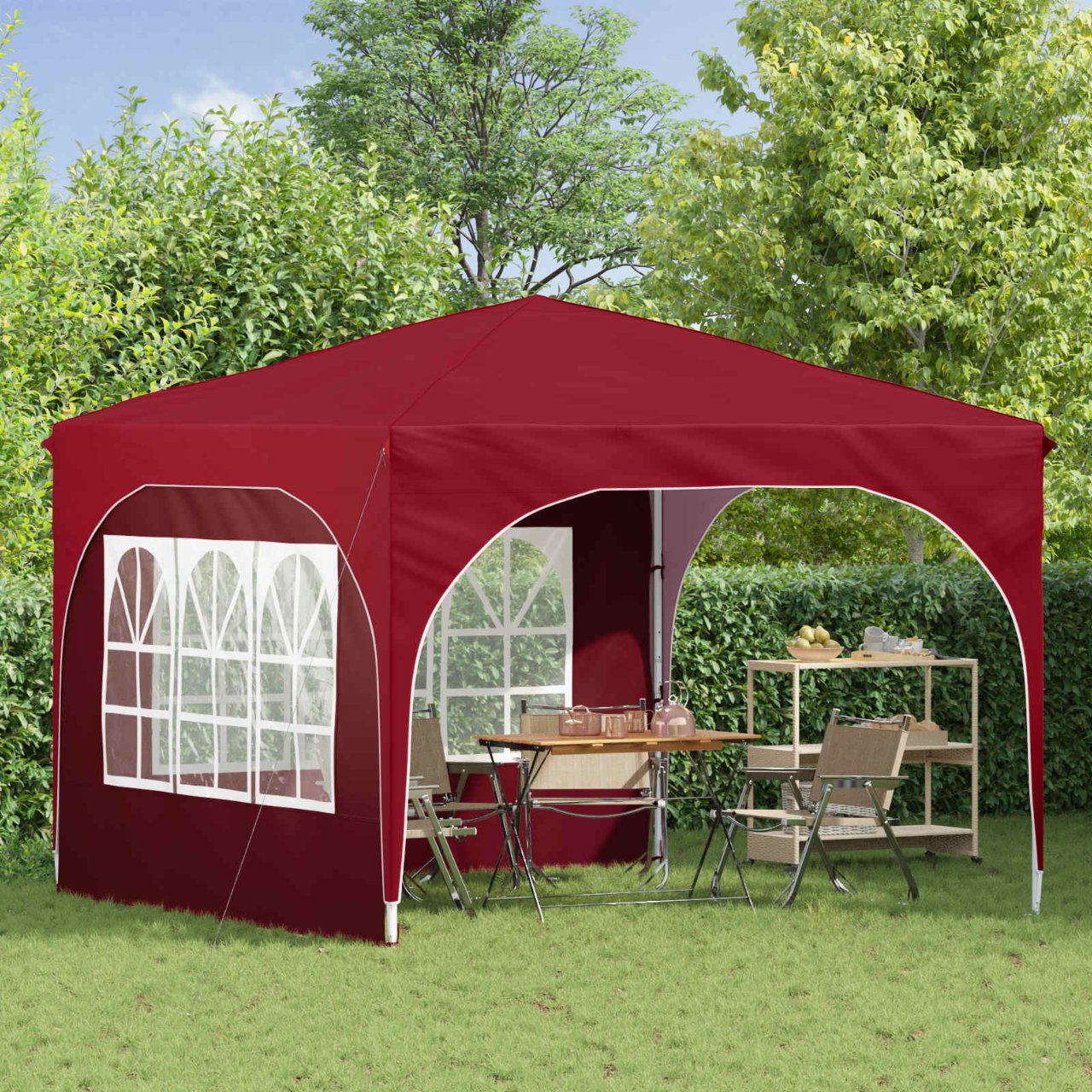 Pop-up Partyzelt 290 x 290 x 245 cm Creme