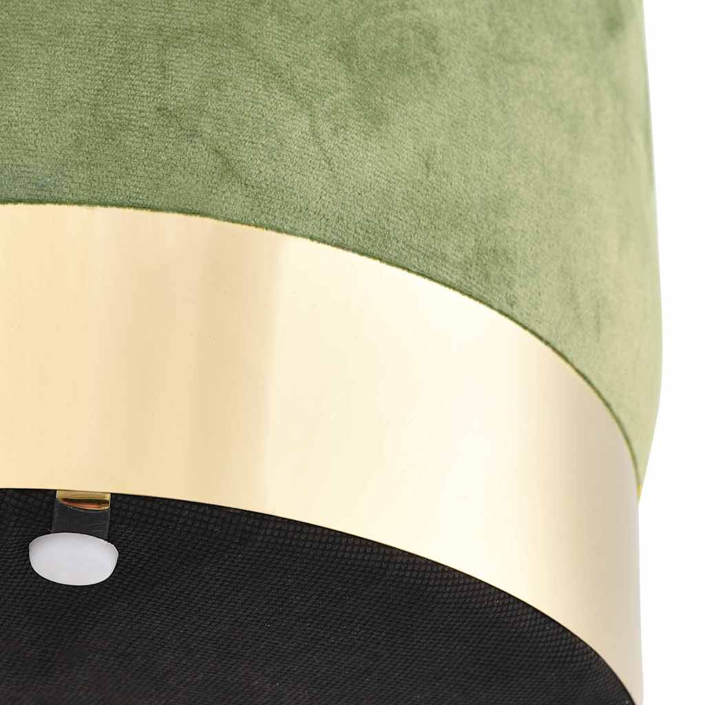 Hocker Dunkelgrün und Golden Samt 28 x 36 cm