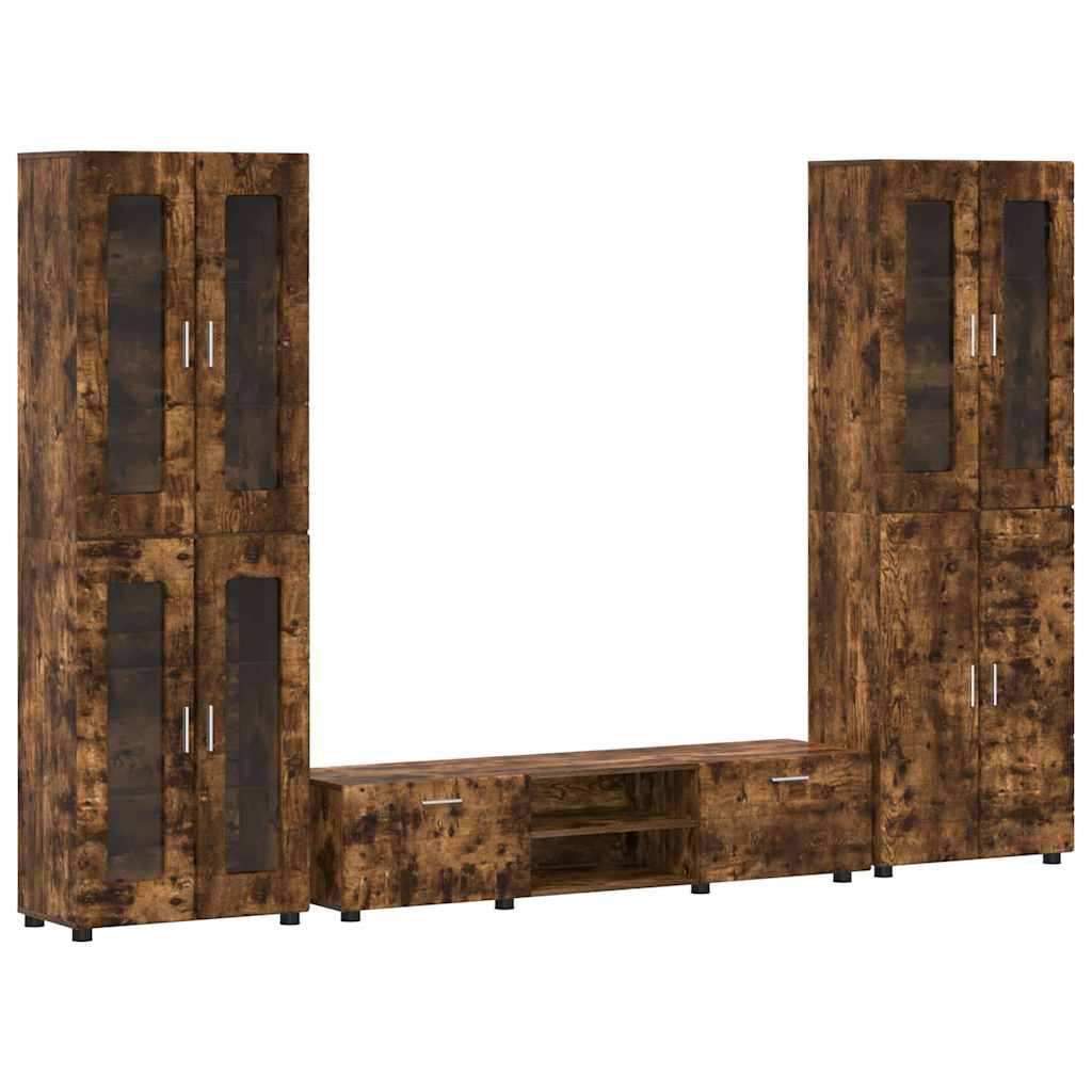 Highboard mit Regal FLORIN Weiß 60 x 35 x 182 cm Holzwerkstoff