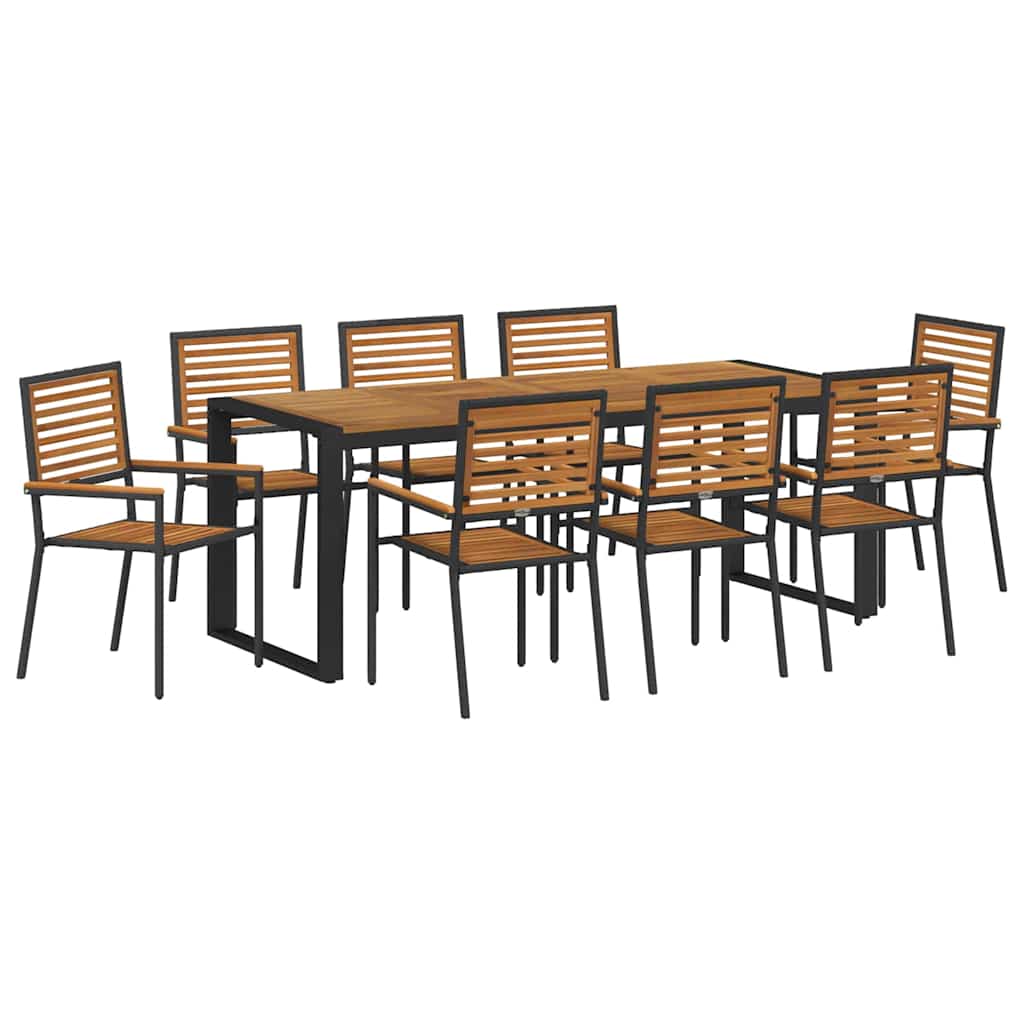 Garten Essgruppe 5 pcs Schwarz und Braun Poly-Rattan