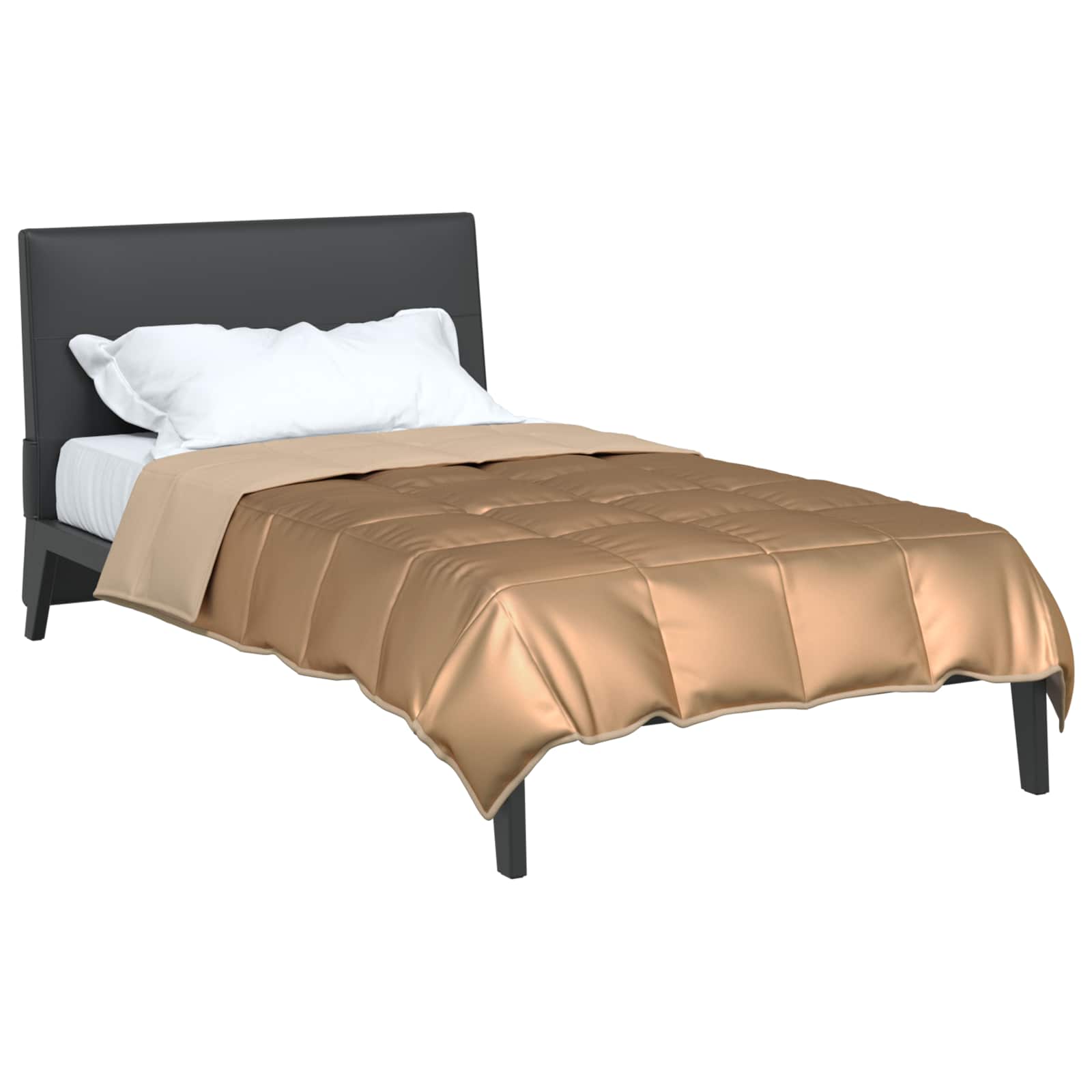 Sommerdecke Gold 135 x 200 cm Satin und Mikrofaser