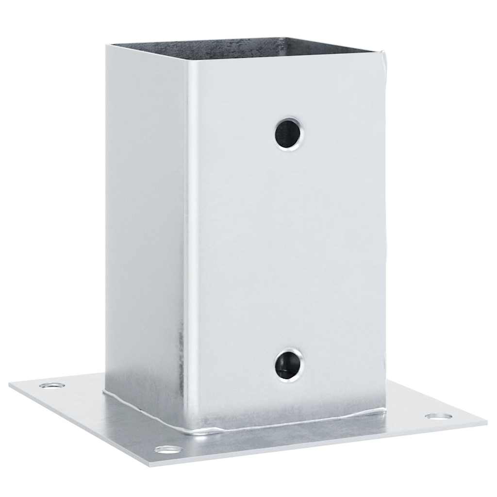 Pfostenträger Quadratisch 4Stk. Silber 46x46mm Verzinkter Stahl