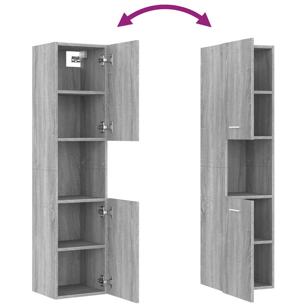 Badezimmerschrank Weiß 30x30x130 cm Holzwerkstoff