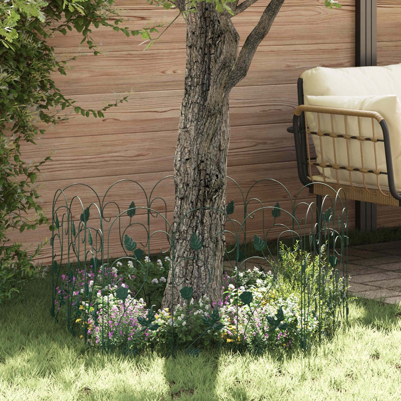 Gartenzaun 5 pcs Schwarz Stahl